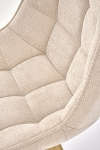 SCAUN DINING STIL K332, BEJ 23/STEJAR, CU TAPITERIE DIN TEXTIL SI PICIOARE DIN METAL, STIL MODERN - Img 4