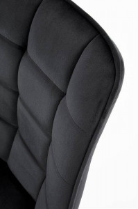 SCAUN DINING STIL K332, NEGRU/NEGRU, CU TAPITERIE DIN CATIFEA SI PICIOARE DIN METAL, STIL MODERN - Img 4