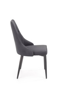 SCAUN DINING STIL K365, GRI/NEGRU, CU TAPITERIE DIN STOFA FINA SI PICIOARE DIN METAL, STIL MODERN - Img 3