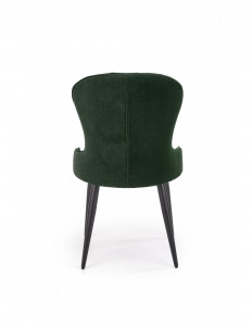 SCAUN DINING STIL K366, VERDE INCHIS/NEGRU, CU TAPITERIE DIN CATIFEA SI PICIOARE DIN METAL, STIL MODERN - Img 2