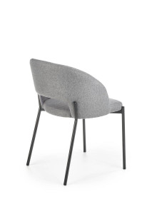 SCAUN DINING STIL K373, GRI/NEGRU, CU TAPITERIE DIN STOFA SI PICIOARE DIN METAL, STIL MODERN, HALMAR - Img 3