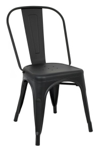 SCAUN DINING, STIVUIBIL, TOWER PARIS, NEGRU SATINAT, CONFECTIONAT DIN METAL LACUIT, STIL INDUSTRIAL