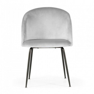SCAUN DINING SUSAN, GRI/NEGRU, TAPITERIE DIN CATIFEA SI PICIOARE DIN METAL, STIL MODERN, ATR - Img 2