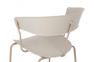 SCAUN DINING/TERASA JETT, BEJ, DIN POLIPROPILENA SI METAL, STIL MODERN - Img 5
