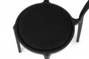 SCAUN DINING/TERASA SLIM, NEGRU, DIN POLIPROPILENA SI STOFA, STIL MODERN - Img 5