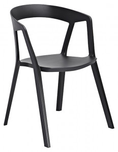 SCAUN DINING/TERASA VIBIA, NEGRU, DIN POLIPROPILENA, STIL MODERN