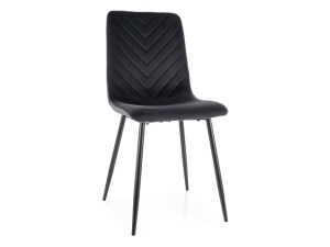 SCAUN DINING, VELVET NEGRU BLUVEL 19/NEGRU MAT, TAPITERIE DIN CATIFEA SI METAL, STIL MODERN