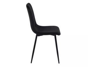 SCAUN DINING, VELVET NEGRU BLUVEL 19/NEGRU MAT, TAPITERIE DIN CATIFEA SI METAL, STIL MODERN - Img 4