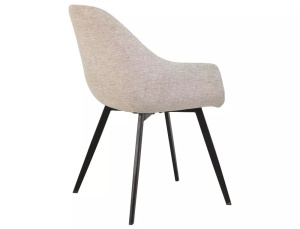 SCAUN DINING VINTO BREGO BEJ 31/NEGRU, TAPITERIE DIN TEXTIL BREGO SI PICIOARE DIN METAL, STIL MODERN - Img 2