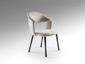 SCAUN DINING, WILLY, IMITATIE PIELE INTOARSA SI METAL, BEJ/NEGRU, ARTIM GROUP SELECTION