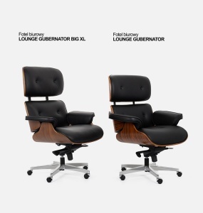 SCAUN DIRECTORIAL DE LUX, ARTIM LOUNGE XL, REALIZAT PIELE NATURALA ITALIANA SI LEMN, CULOARE NEGRU/NUC, STIL EAMES - Img 10