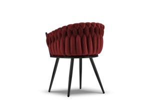 SCAUN EXCLUSIVIST SHIRLEY ROSU INCHIS, TAPITERIE DIN CATIFEA SI NEGRU, STIL MODERN, ARTIM GROUP SELECTION - Img 2