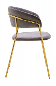 SCAUN GRI DESCHIS/AURIU DIN CATIFEA MARGO STIL MODERN - Img 2