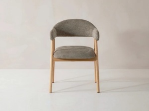 SCAUN HERA, DIN TEXTIL SI LEMN, GRI/NATUR, MICADONI, STIL MODERN - Img 2