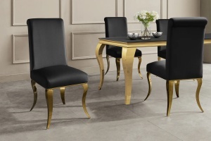 SCAUN LIVING, BAROC, DIN CATIFEA NEAGRA SI METAL AURIU, ARTIM GROUP SELECTION - Img 4