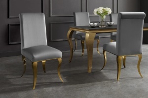 SCAUN LIVING, BAROC, DIN METAL SI CATIFEA GRI, ARTIM GROUP SELECTION - Img 4