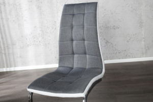 SCAUN LONDON II ALB/GRI 22983 CU TAPITERIE DIN TEXTIL DESIGN MODERN - Img 5