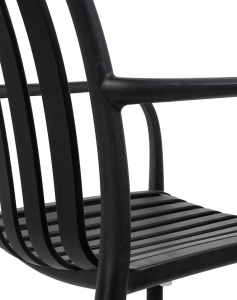 SCAUN PENTRU EXTERIOR/INTERIOR STRIPS, NEGRU, DIN POLIPROPILENA, STIL MODERN MINIMALIST - Img 4