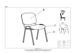 SCAUN PENTRU SALI DE CONFERINTA/CATERING ISO 019, NEGRU, DIN METAL SI TEXTIL, DESIGN MODERN, HALMAR - Img 7