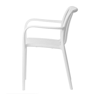 SCAUN PENTRU TERASA/GRADINA, AURA, DIN MATERIAL POLIPROPILENA, ALB, STIVUIBIL - Img 6