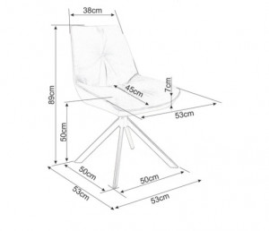 SCAUN PIVOTANT BOOGIE I, NEGRU BLUVEL 19/NEGRU MAT, TAPITERIE DIN CATIFEA SI PICIOARE DIN METAL, STIL MODERN - Img 4
