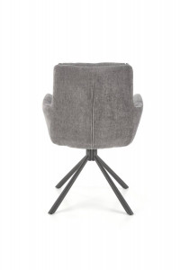 SCAUN PIVOTANT K495, GRI/NEGRU, TAPITERIE DIN STOFA SI PICIOARE DIN METAL, STIL MODERN - Img 3