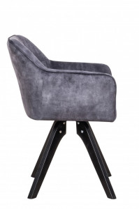 SCAUN PIVOTANT, LOFT 61X81 CM, COD 40254, DIN CATIFEA GRI SI CADRUL DE LEMN - Img 3