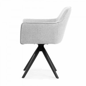 SCAUN PIVOTANT MAKSIMA, ARGINTIU/NEGRU, STIL MODERN - Img 3
