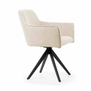 SCAUN PIVOTANT MAKSIMA, BEJ/NEGRU, STIL MODERN - Img 2