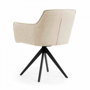 SCAUN PIVOTANT MAKSIMA, BEJ/NEGRU, STIL MODERN - Img 6