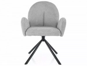 SCAUN PIVOTANT PLANET, GRI 06/NEGRU MAT, TAPITERIE DIN STOFA RAVEN SI PICIOARE DIN METAL, STIL MODERN - Img 2