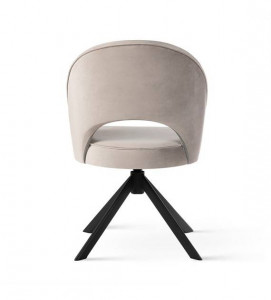 SCAUN PIVOTANT PONTE TWIST, BEJ/NEGRU, TAPITERIE DIN CATIFEA SI PICIOARE DIN METAL,STIL MODERN - Img 3