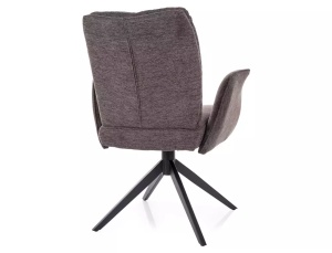 SCAUN PIVOTANT WING, CAPPUCCINO 40/NEGRU MAT, TAPITERIE DIN STOFA BREGO SI PICIOARE DIN METAL, STIL MODERN - Img 2