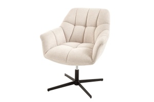 SCAUN ROTATIV 360°, PAPILLON 80/90CM, TEXTIL BEJ SI METAL, DESIGN INDUSTRIAL - Img 5