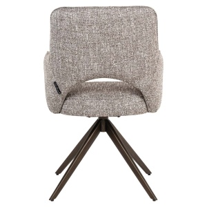SCAUN ROTATIV 360 GRADE CU AUTO RETURN, GINERVA EARTH TWEED, 214154, CONFECTIONAT DIN POLIESTER, METAL SI SPUMA, BEJ/BRONZ, STIL MODERN - Img 3