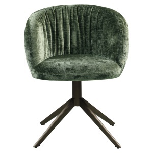 SCAUN ROTATIV CASSI, DIN METAL SI TEXTIL CHENILLE, DE CULOARE NEGRU/VERDE, RICHMOND INTERIORS - Img 6