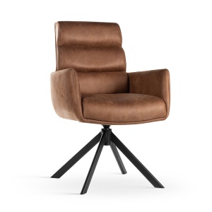 SCAUN ROTATIV CIPHER MARO/NEGRU/BULL09, TAPITERIE DIN PIELE ECOLOGICA, SPUMA, ARCURI SI METAL, STIL MODERN - Img 1