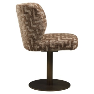 SCAUN ROTATIV FIONA, DIN METAL, LEMN SI TEXTIL, DE CULOARE MARO, DESIGN MODERN - Img 2