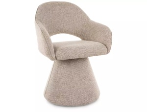 SCAUN ROTATIV, RIKU NOELLE, BEJ 30/NEGRU, TAPITERIE DIN TEXTIL, STIL MODERN - Img 7