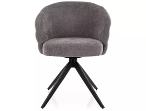 SCAUN ROTATIV STIL ORES, TAP 252 GRI/NEGRU MAT, TAPITERIE DIN TEXTIL SI PICIOARE DIN METAL, STIL MODERN