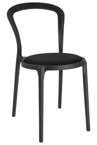 SCAUN SLIM, NEGRU, CONFECTIONAT DIN TAPITERIE DIN POLIPROPILENA SI TEXTIL, STIL MODERN