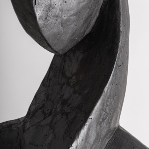 SCULPTURA NALA 164CM, REALIZATA DIN LEMN DE SUAR, STIL CONTEMPORAN, FINISAJ NEGRU, VICAL HOME - Img 4