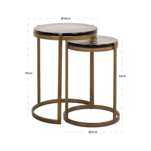 SET 2 MASUTE DE CAFEA CLEO, 213425, CONFECTIONATE DIN METAL SI STICLA SECURIZATA, GOLD, STIL MODERN - Img 4