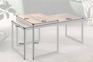 SET 2 MASUTE DE CAFEA, ELEMENTS, CADRUL DIN METAL SI LEMN MASIV, DESIGN INDUSTRIAL - Img 7