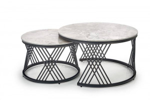 SET 2 MASUTE DE CAFEA FLAMINGO, EFECT DE MARMURA GRI/NEGRU, DIN MARMURA SI METAL, STIL MODERN - Img 7