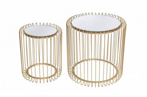 SET 2 MASUTE DE CAFEA, VARIATION, DIN METAL SI STICLA, COD 43517, DESIGN MODERN - Img 1