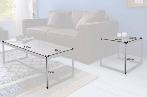 SET 2 MESE DIN LEMN MASIV, ELEMENTS LONG, COD 39702, STIL VINTAGE - Img 6