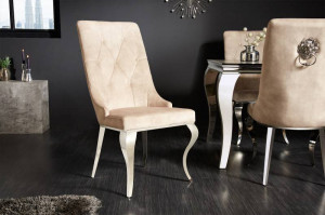 SET 2 SCAUNE BEIGE, BAROC, CATIFEA SI SUPORT DIN METAL, STIL CLASIC, ARTIM GROUP SELECTION - Img 2
