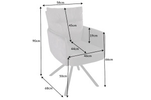 SET 2 SCAUNE, BIG GEORGE, ROTATIVE, MATERIAL TEXTIL, MICROFIBRA, CADRUL METAL, ARTIM GROUP SELECTION - Img 7