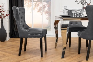 SET 2 SCAUNE, CASTLE CU MANER, DIN PIELE ECO DE CULOARE NEAGRA SI LEMN, ARTIM GROUP SELECTION - Img 4